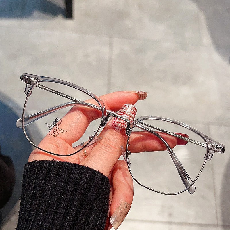 Browline Semi Rimless Glasses F-0001
