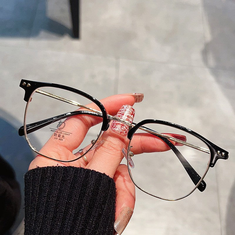 Browline Semi Rimless Glasses F-0001